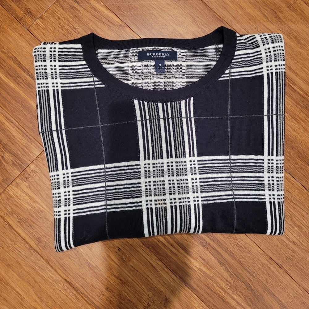 BURBERRY MEN'S SWEATER 100% PRIMA COTTON SIZE S MADE IN ITALY.